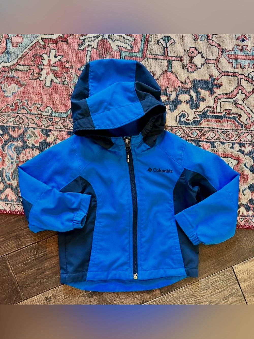 2T Columbia Royal Blue & Navy Kids' Hooded Softshell Jacket